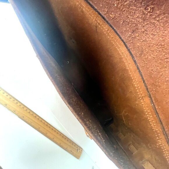 Vintage Executive Briefcase Leather with Braided Detail 16" x 13" Rare Computer - Picture 5 of 13